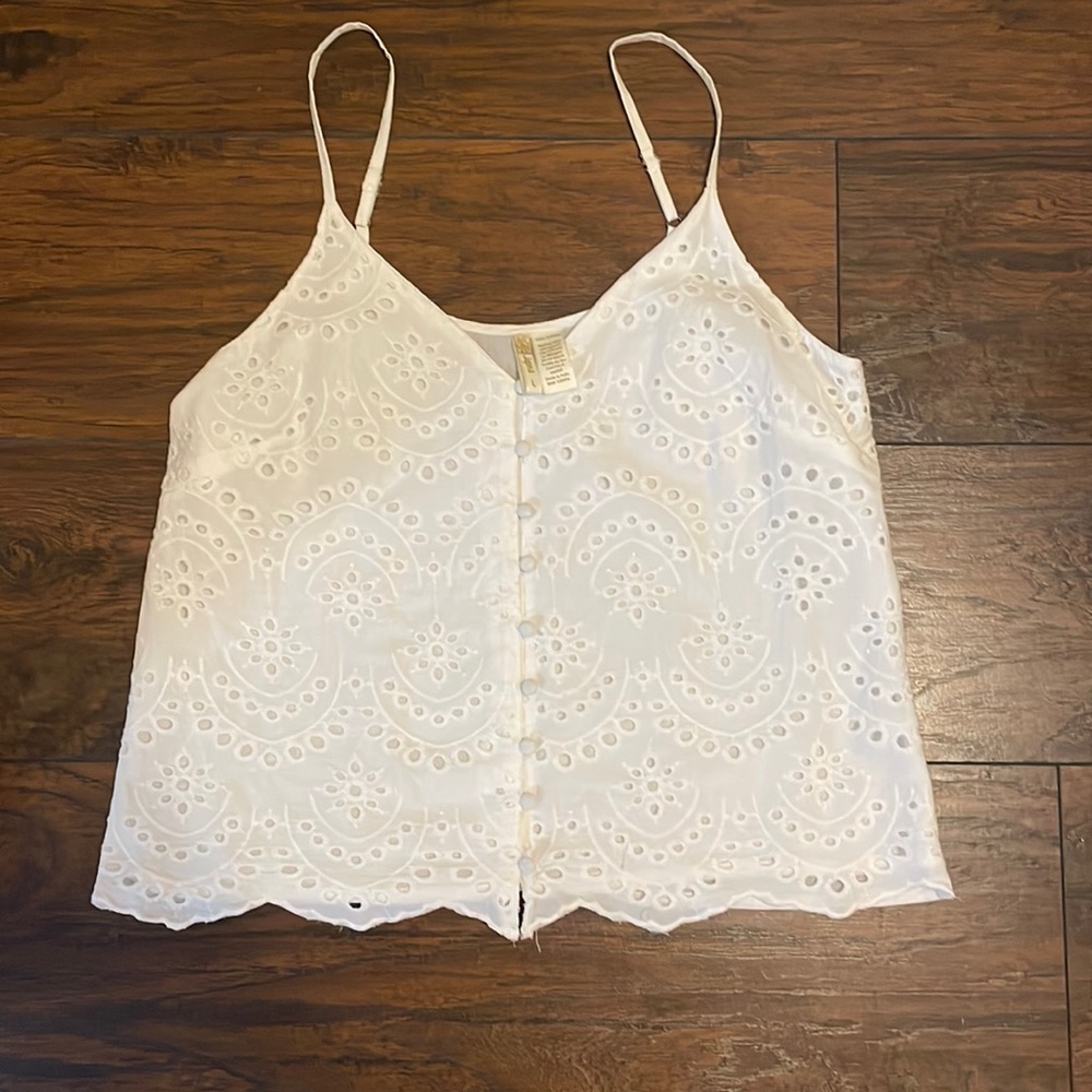 White Eyelet Top